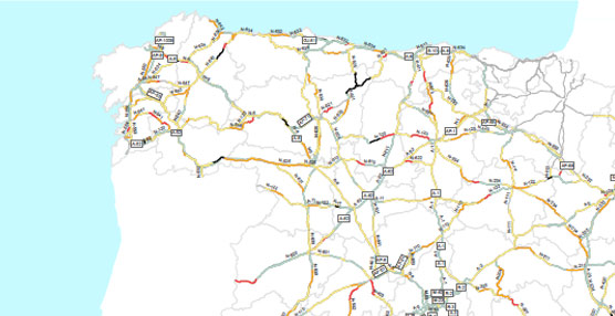 Detalle del noroeste peninsular. Galicia, Asturias y Castilla y León son las CC.AA. con mayor proporción de tramos de muy alto riesgo.