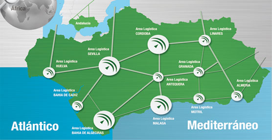 Mapa logístico de Andalucía.