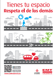 Cartel de la campaña de concienciación ciudadana: Tienes tu espacio, respeta el de los demás.