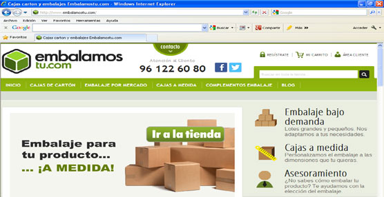 Página web de la tienda online de Tecnicarton.