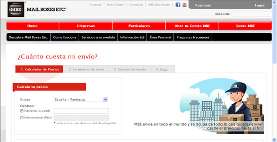 Nueva plataforma online de Mail Boxes para la realización de envíos de comercio electrónico.