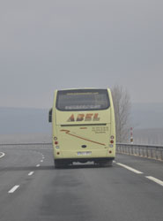 Viaje internacional en autobus.