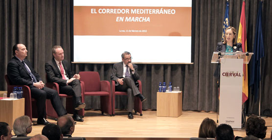 intervención de Ana Pastor en la pasada jornada “El Corredor Mediterráneo en marcha”, organizada por CIERVAL.