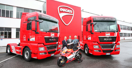 El transporte de las motos de competición del equipo oficial Ducati de MotoG se realizará en camiones MAN 