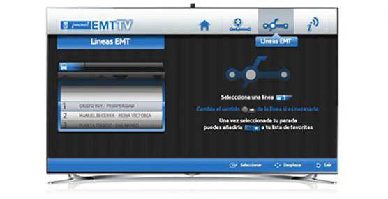 Samsung SmartTV con la aplicación EMT TV.