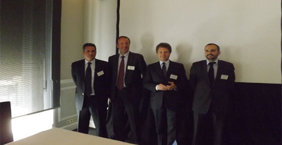 Los representantes de Sogefi durante la presentación de la nueva marca de la compañía.