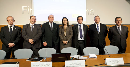 La directora general de Tráfico, María Seguí, durante la presentación de la Estrategia de rejuvenecimiento del parque.