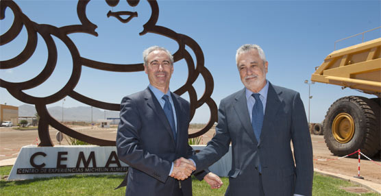 El presidente de Andaluc&iacute;a, Jos&eacute; Antonio Gri&ntilde;&aacute;n, celebra los 40 a&ntilde;os del Centro de Experiencias Michelin Almer&iacute;a