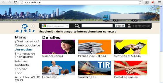 La nueva página web de Astic.