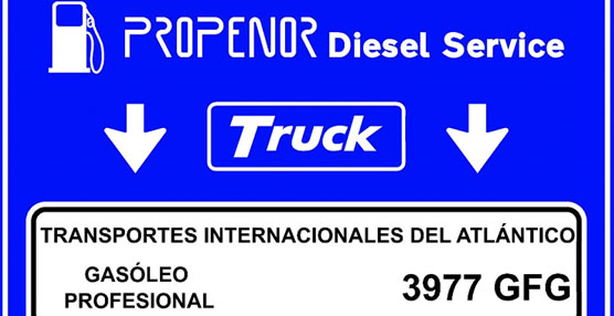 Tarjeta Propenor Diesel Service Truck.