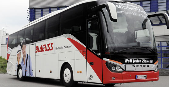 La empresa de autocares vienesa, Blaguss, recibe sus primeras ComfortClass 500 de Setra en el Service Center Wiener Neudorf