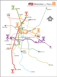 Itinerario de Metrobús de la Ciudad de México.