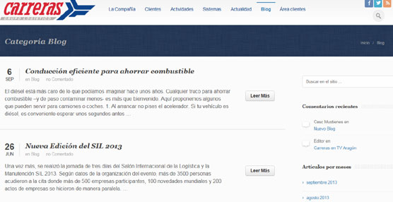 Carreras Grupo Logístico lanza el primer ‘blog’ corporativo del sector que será actualizado una vez por semana