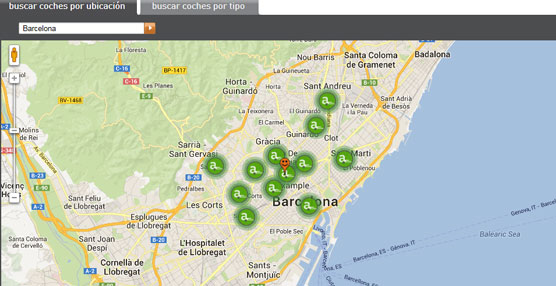 Cuscardor de coches por ubicación en la página 'web' de Avancar.