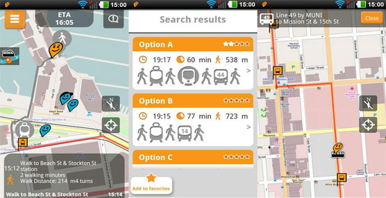 Gráficos y mapas de Moovit. 