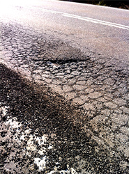 Carretera en mal estado.