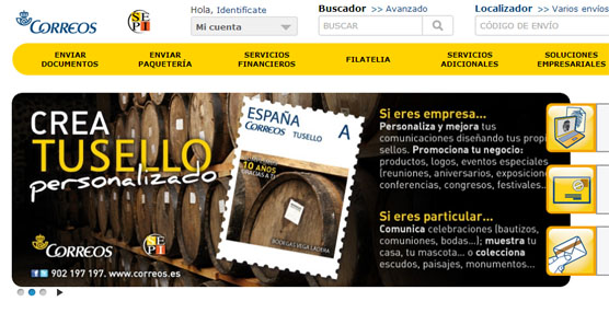 Página web de Correos.