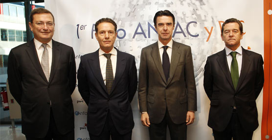 El Ministro Soria con el presidente de Anfac, Rafael Prieto. Foto Anfac.