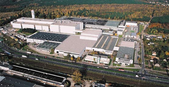 Fotografía aérea de la fábrica de Polonia.