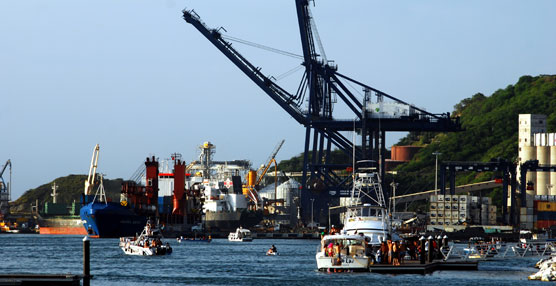 Zona portuaria de Santa Marta (Colombia).