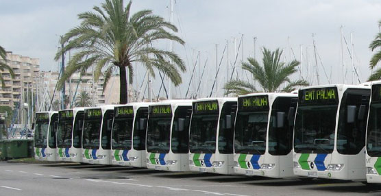 Parte de la flota de EMT Palma de Mallorca.