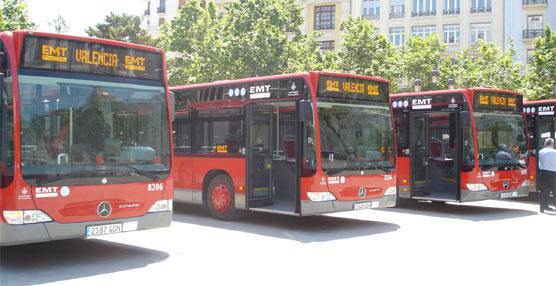 Autobuses urbanos de la flota municipal. Foto EMT.