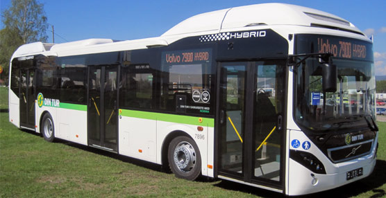 El modelo híbrido 7900 de Volvo. Foto Volvo Buses.