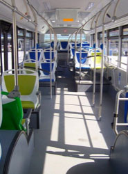 Interior de un autobús de Dbus.