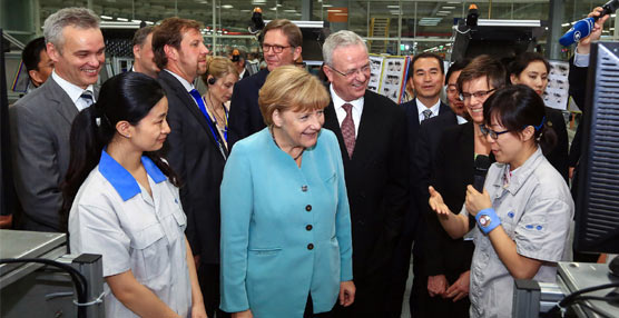 Al acto asistieron la canciller alemana, Angela Merkel, y el primer ministro chino, Li Keqiang.