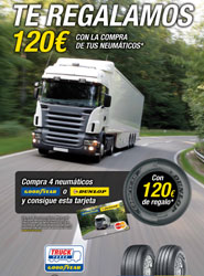 Goodyear Dunlop regala a sus clientes hasta 120 euros con la compra de neumáticos de camión