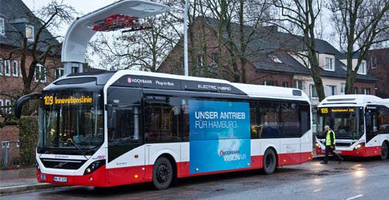 El nuevo h&iacute;brido el&eacute;ctrico de Volvo debuta en el servicio regular como parte de los buses que operan en la &lsquo;Ruta de la Innovaci&oacute;n 109&rsquo;