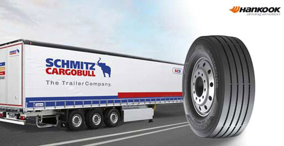 Los neumáticos para camiones Premium de Hankook se ajustan a los remolques Schmitz Cargobull para el tráfico pesado nacional e internacional.