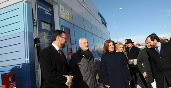 Estación de abastecimiento de gas natural para vehículos de transporte público en Vicálvaro.