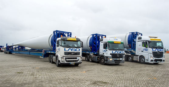 LASO Transportes refuerza su flota de transporte de molinos de viento con seis Nooteboom Super Wing Carriers