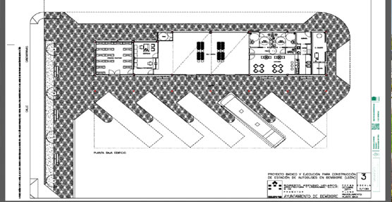 Plano de la estación de autobuses de Bembibre.