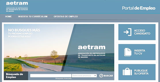 La página web de Aetram decide poner en marcha un nuevo portal de empleo