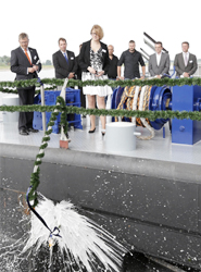 El Grupo Rhenus celebra la ceremonia de botadura para el primer barco europeo de navegación fluvial con tecnología Flex Tunnel