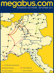 Rutas de Megabus.com.