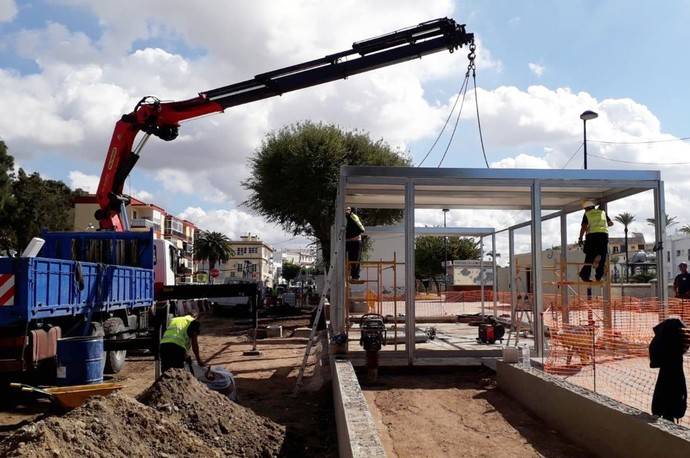 Avanzan las obras del intercambiador de autobuses en Chiclana de la Frontera