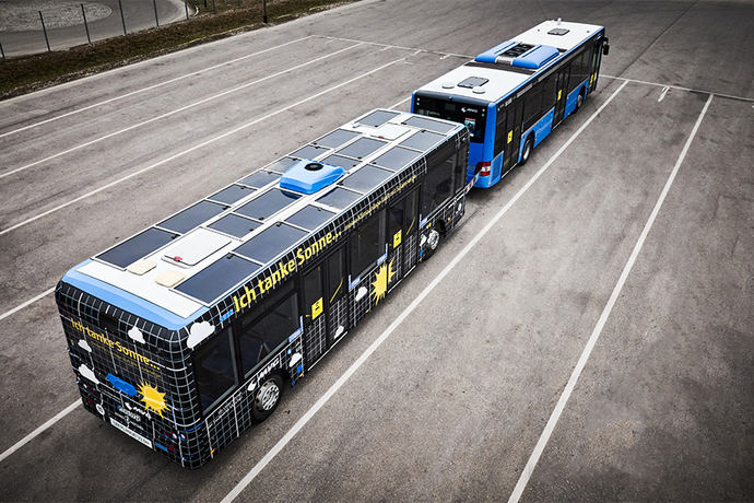 Los autobuses 'toman' el Sol en las calles de Múnich