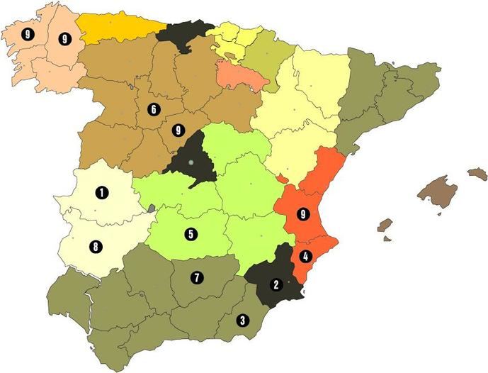 Una tabla de 10 que se amplía hasta 12 provincias