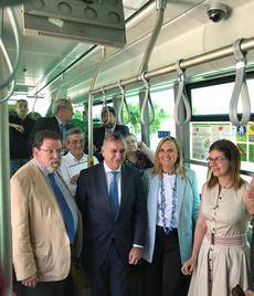 Rosalía Gonzalo López en la inauguración del servicio.