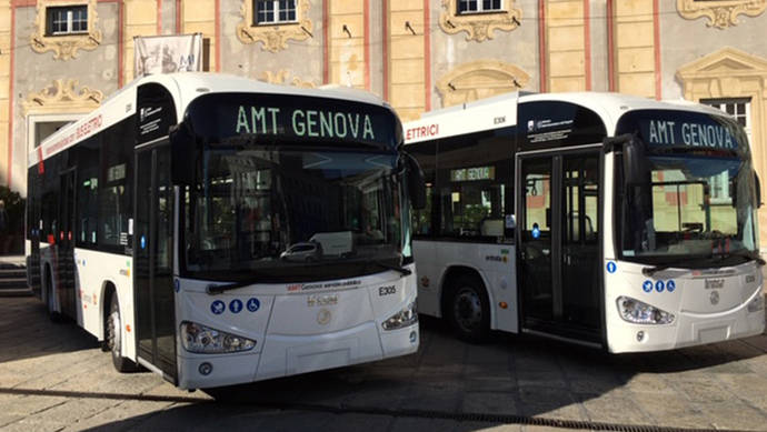 Los primeros autobuses eléctricos Irizar ya han llegado a Génova