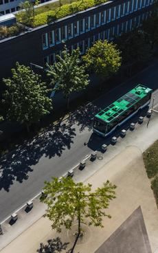 Kits para buses que proporcionan energía solar