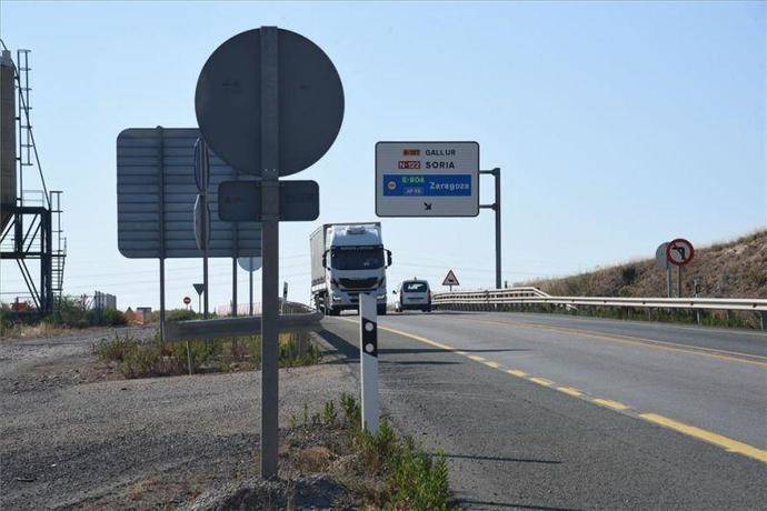 Tramo de la carretera que une Soria y Zaragoza.