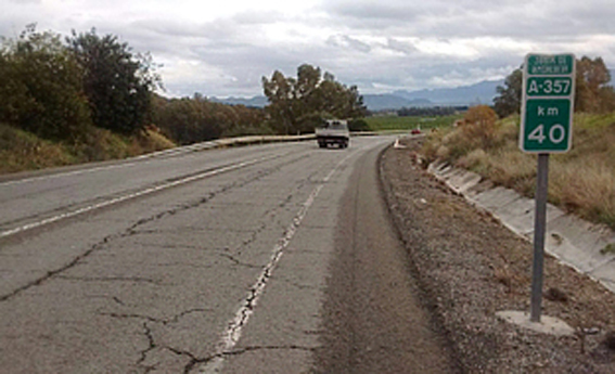 Situación actual de la carretera A-357 Málaga-Campillos.