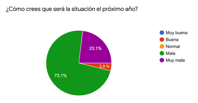 La práctica totalidad del Sector prevé que la situación de 2021 será mala o muy mala