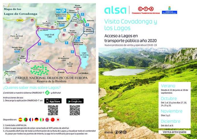 Activo en Asturias el nuevo plan de transporte a los lagos de Covadonga