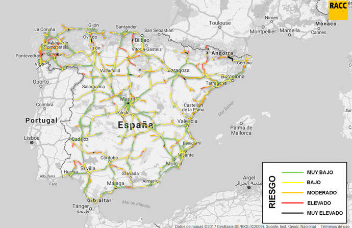 El tramo de carretera más peligroso para vehículos pesados está en la N-220