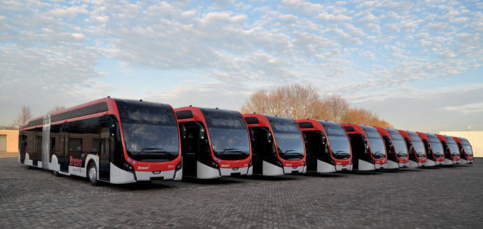 43 VDL Citea SLFA eléctricos en servicio regular en la región de Eindhoven